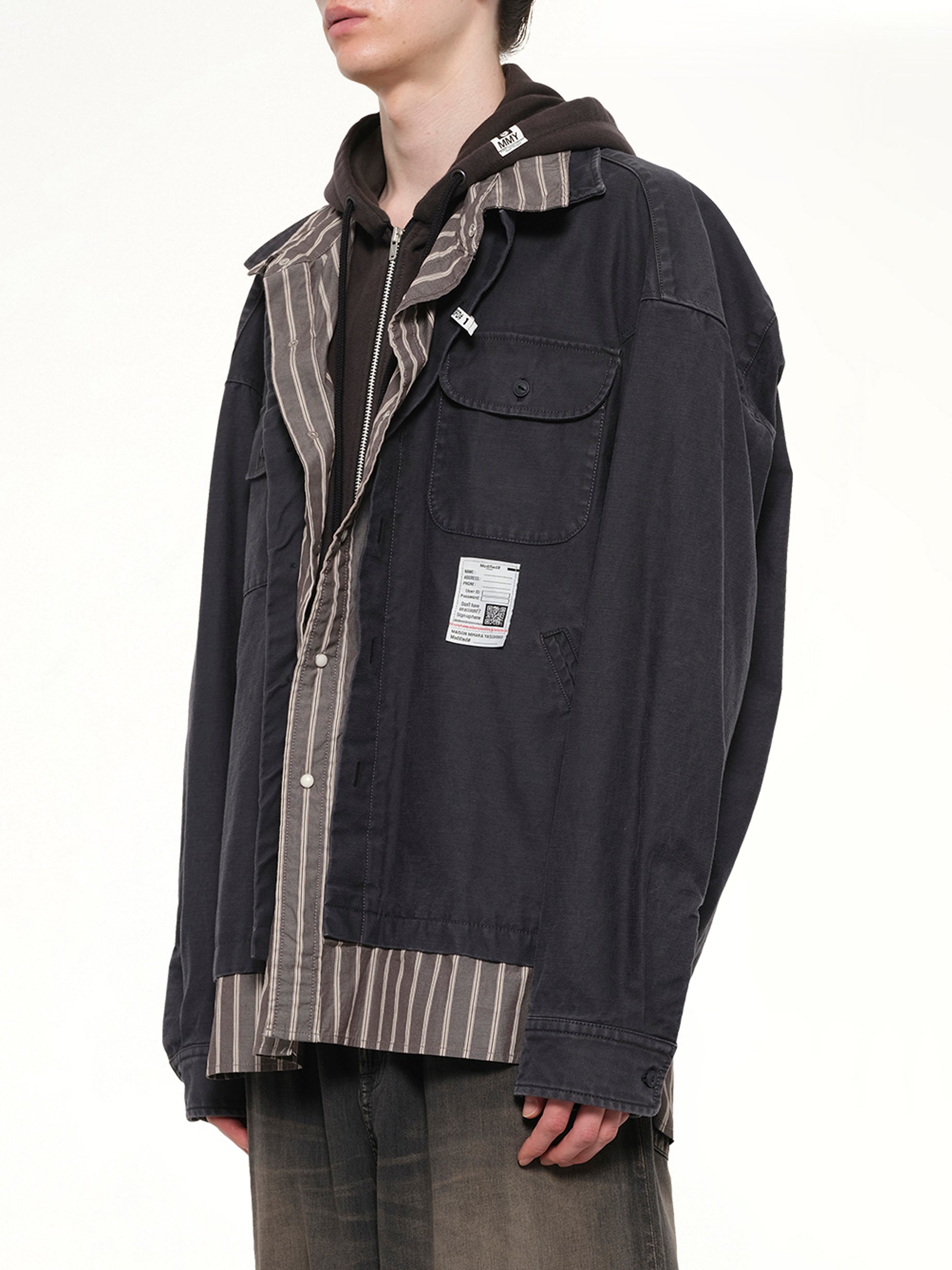 MAISON MIHARA YASUHIRO Triple Layered L/S Shirts in Black Side View from MARAIS