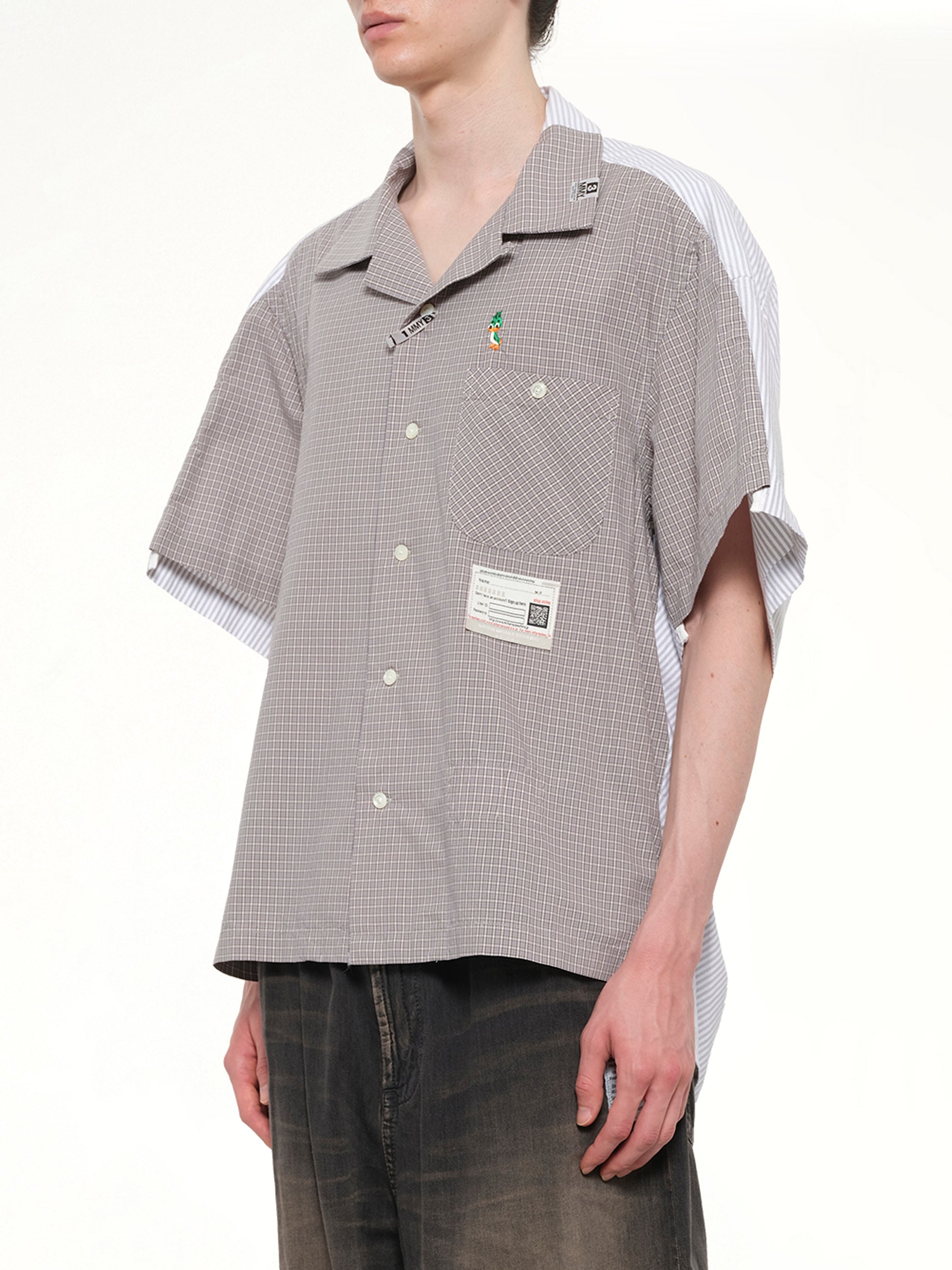 MAISON MIHARA YASUHIRO Combined Shirts in Gray Side View from MARAIS