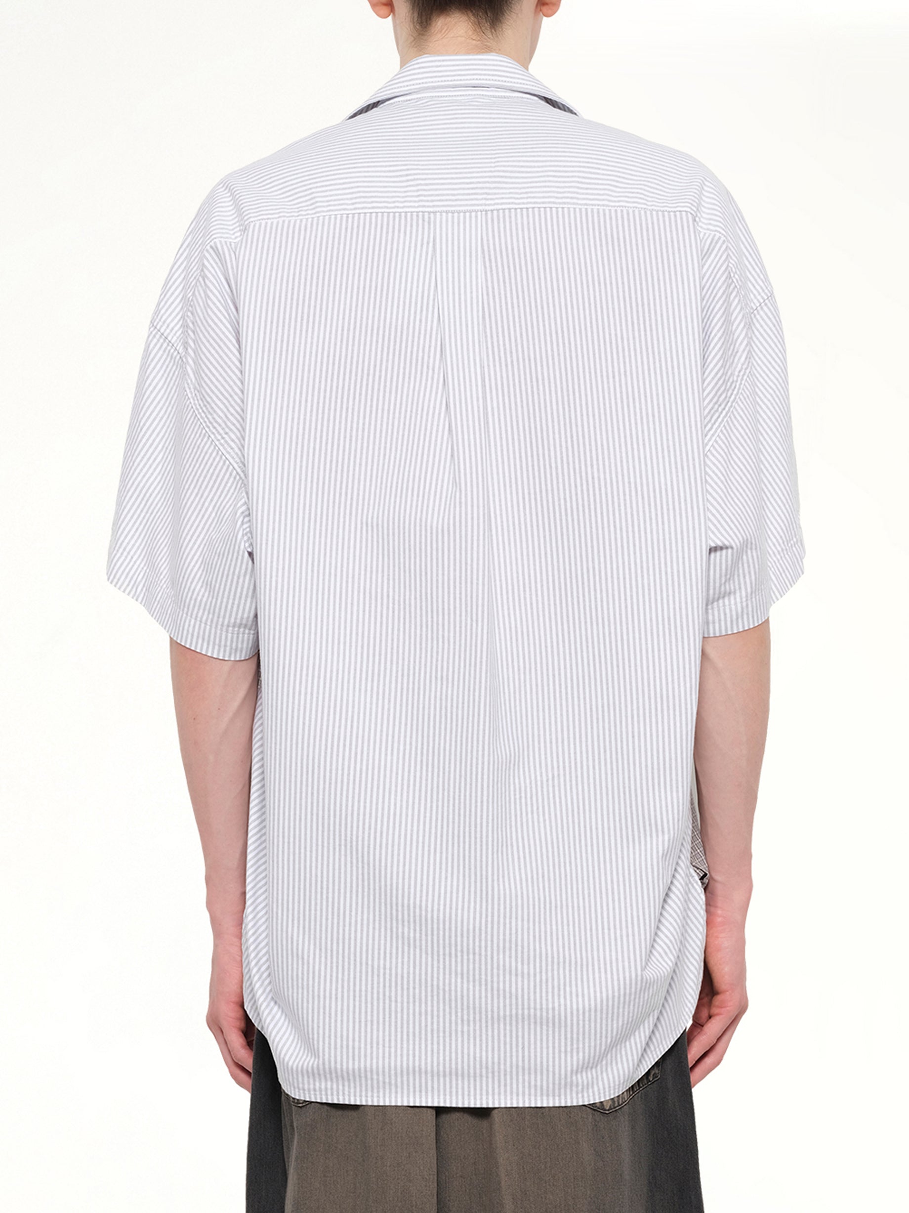 MAISON MIHARA YASUHIRO Combined Shirts in Gray Back View from MARAIS