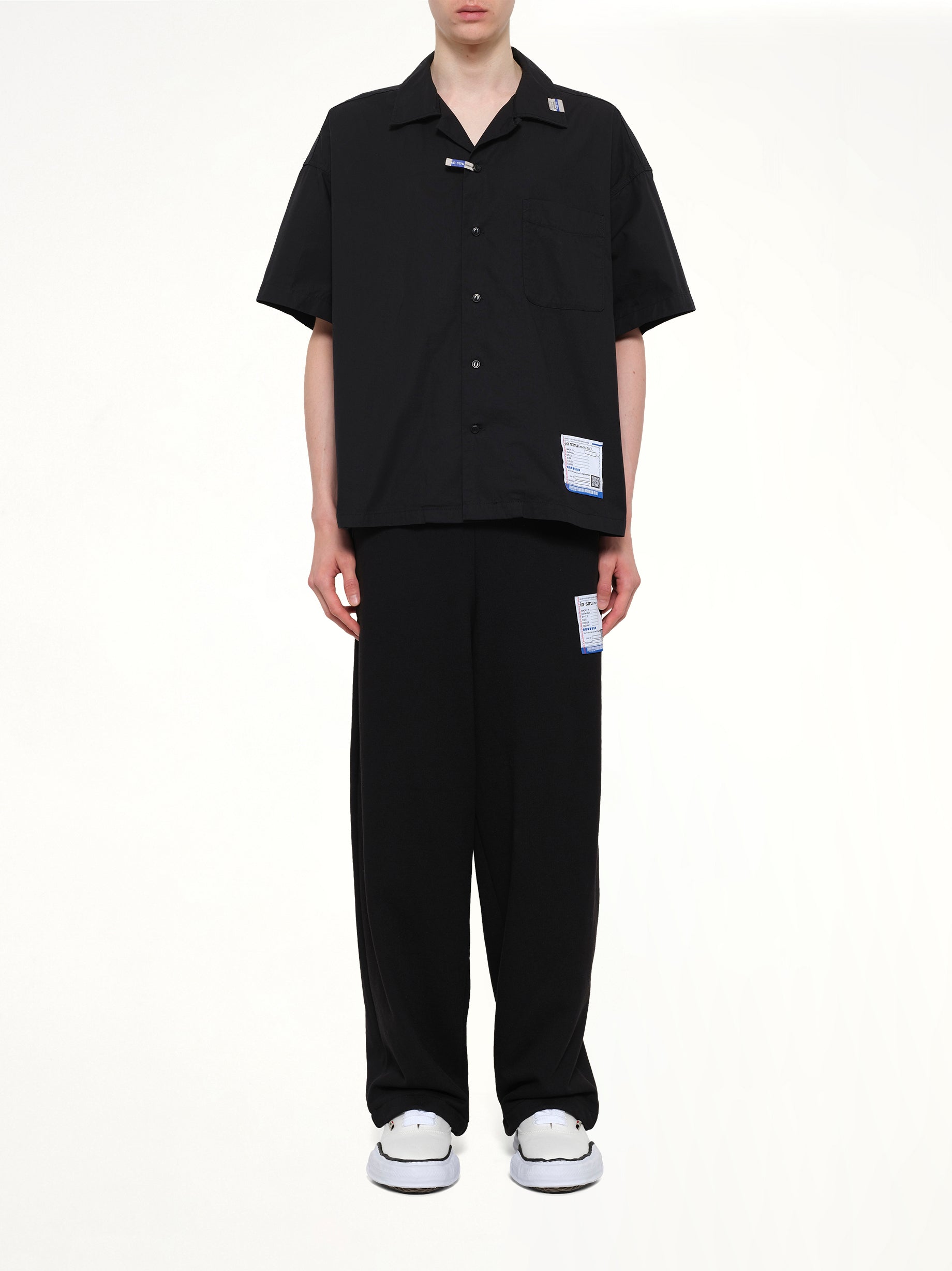 MAISON MIHARA YASUHIRO Instrumental High Density OX Shirts in Black Model View from MARAIS