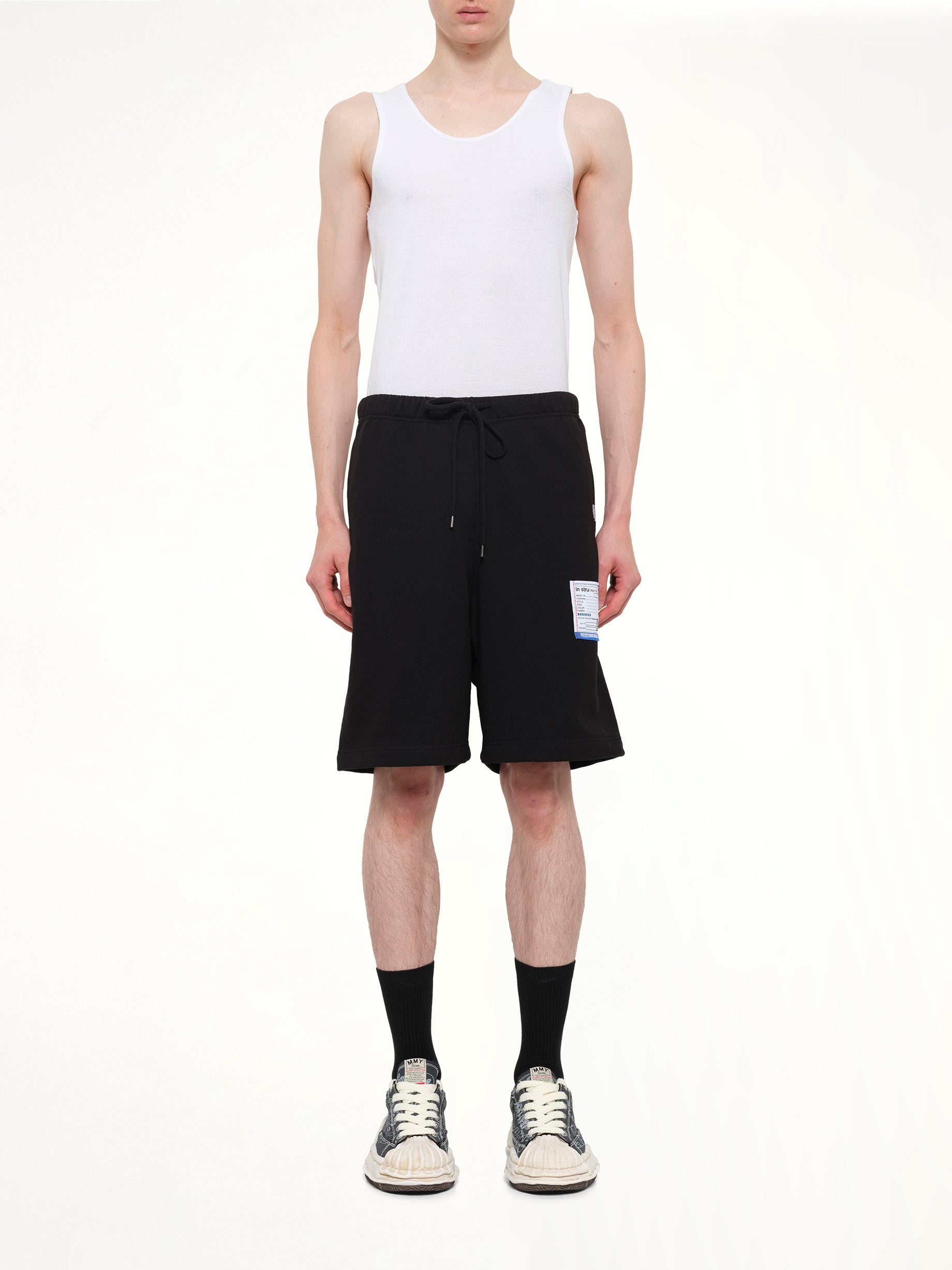 MAISON MIHARA YASUHIRO , Instrumental Heavy Weight Easy Shorts in Black Model View from MARAIS