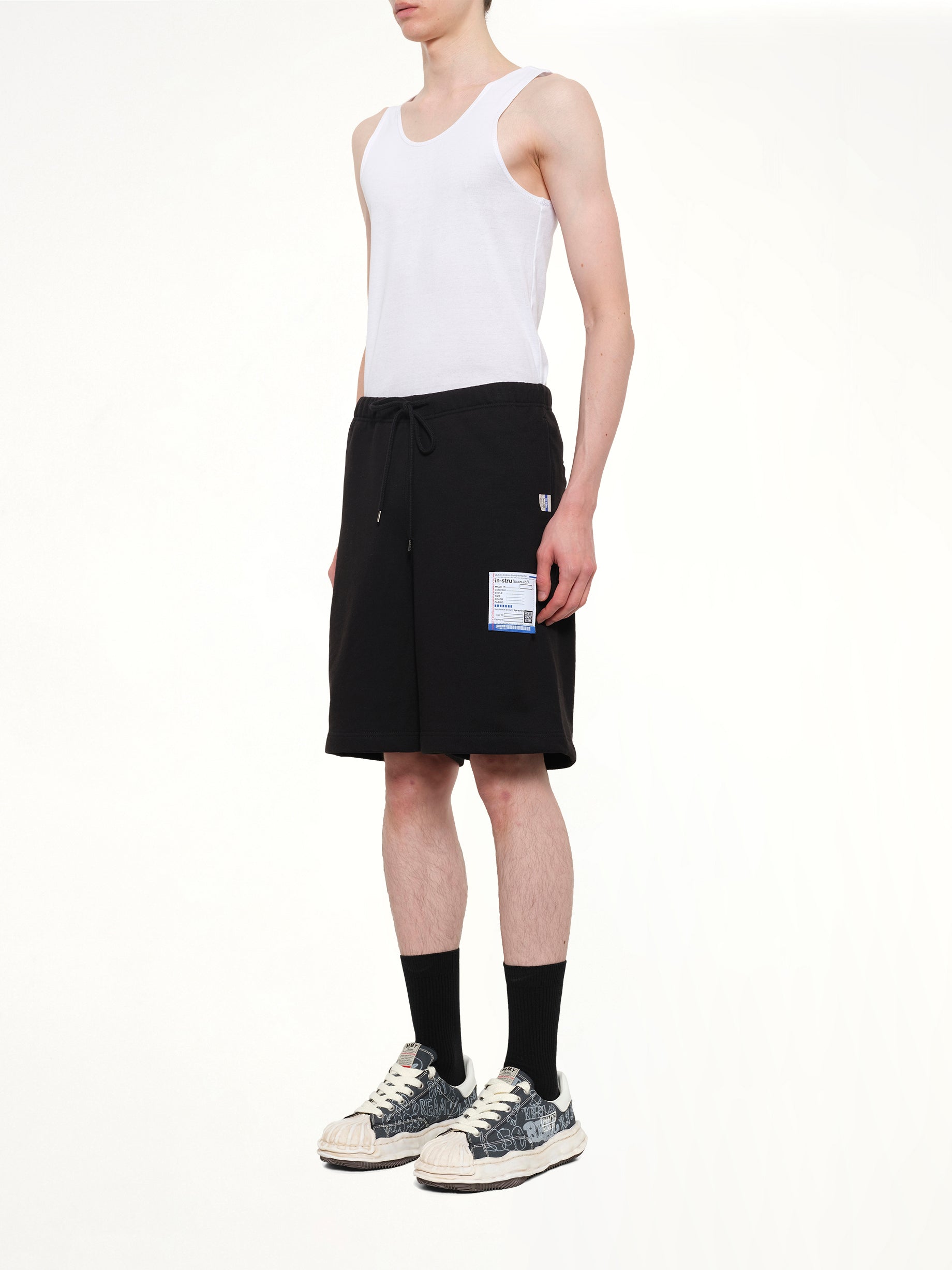 MAISON MIHARA YASUHIRO , Instrumental Heavy Weight Easy Shorts in Black Detail Shot from MARAIS