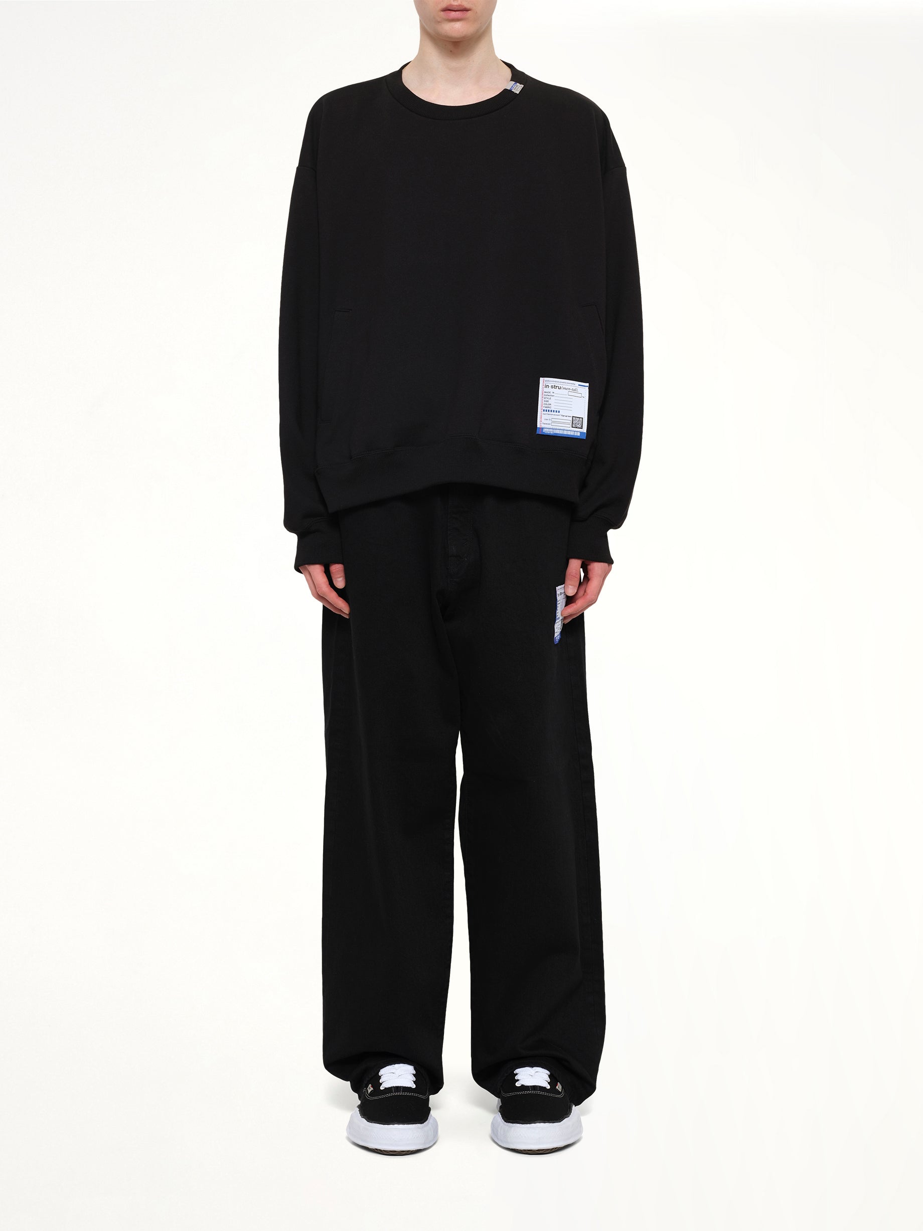 MAISON MIHARA YASUHIRO , Instrumental Heavy Weight French Terry Sweatshirt in Black Model View from MARAIS