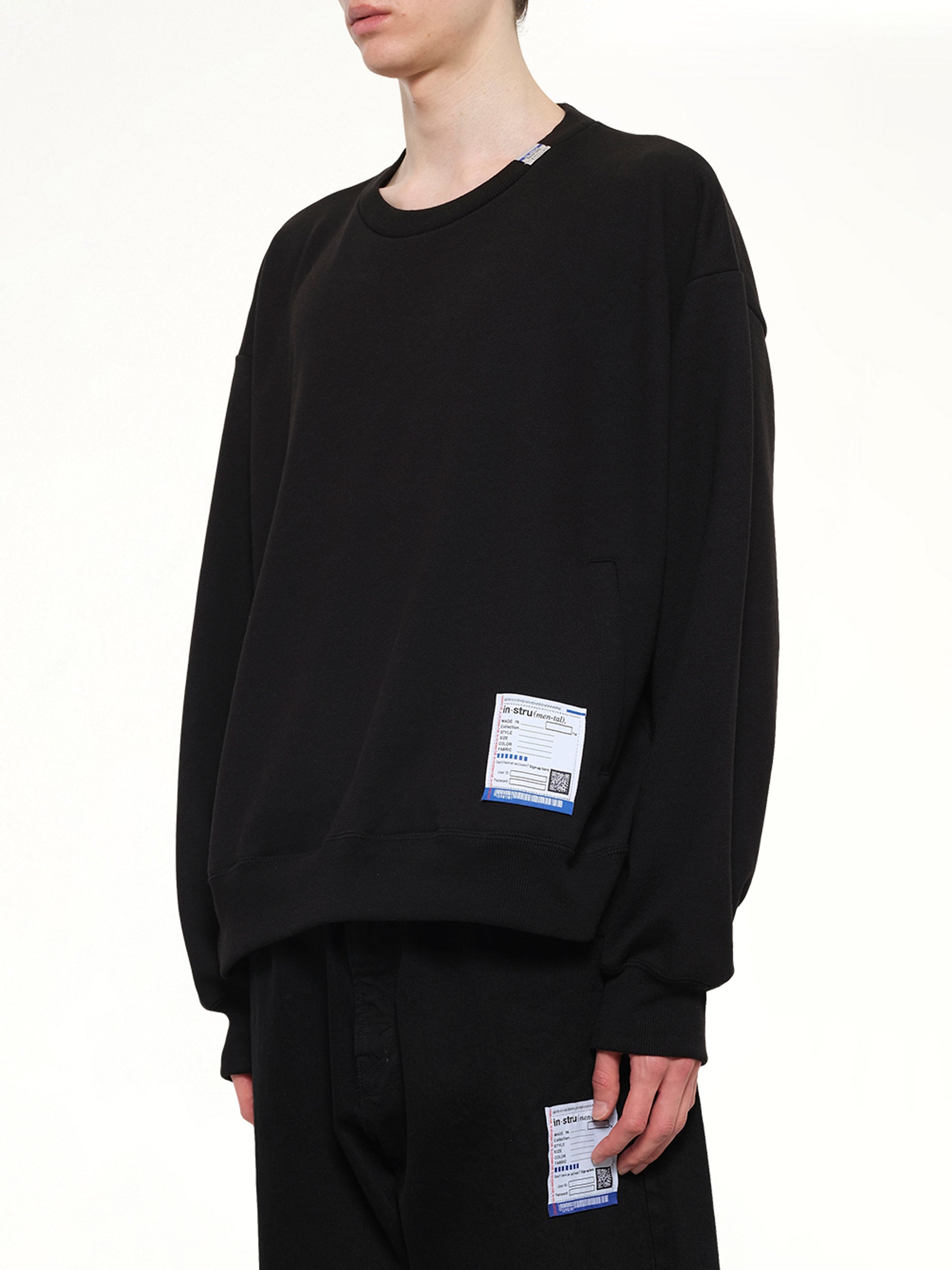 MAISON MIHARA YASUHIRO , Instrumental Heavy Weight French Terry Sweatshirt in Black Side View from MARAIS