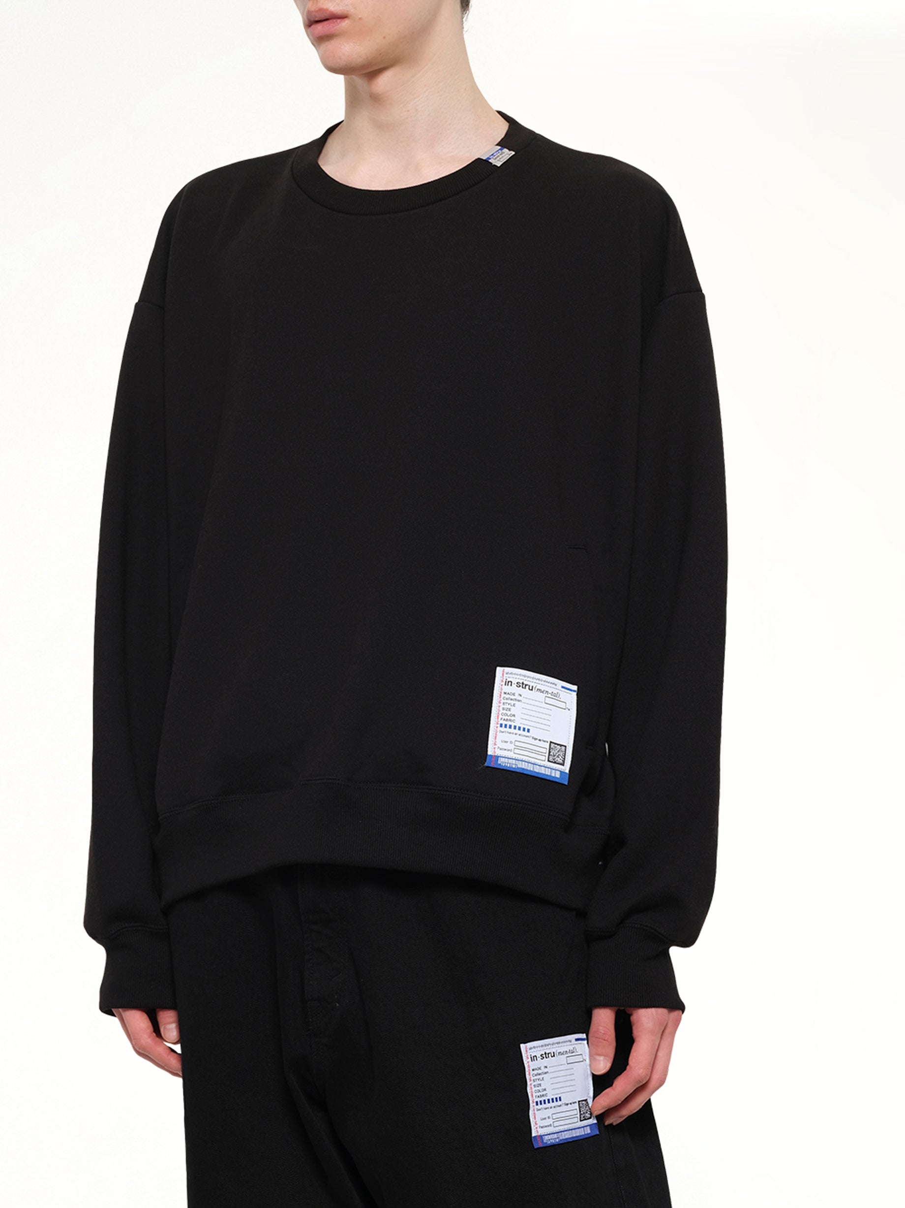 MAISON MIHARA YASUHIRO , Instrumental Heavy Weight French Terry Sweatshirt in Black Detail Shot from MARAIS