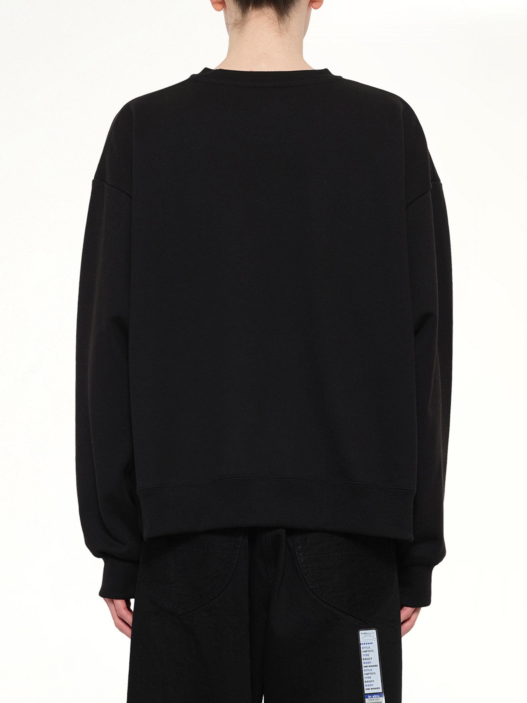 MAISON MIHARA YASUHIRO , Instrumental Heavy Weight French Terry Sweatshirt in Black Back View from MARAIS