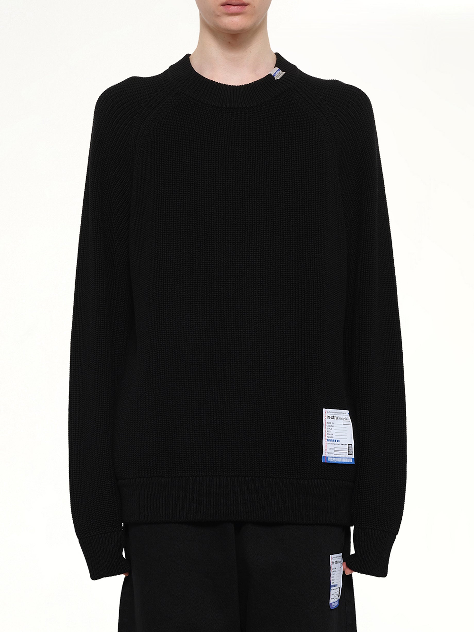 Instrumental High Density Knit Pullover in Black