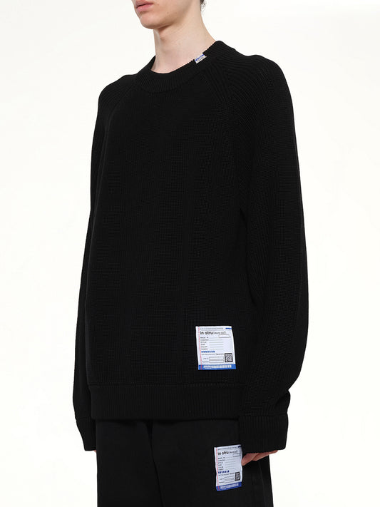 Instrumental High Density Knit Pullover in Black