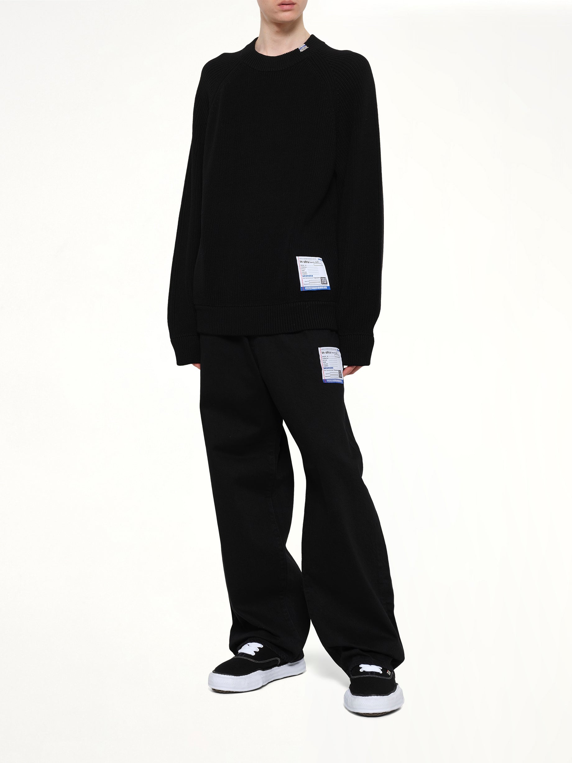 MAISON MIHARA YASUHIRO Instrumental High Density Knit Pullover in Black Full Reference from MARAIS
