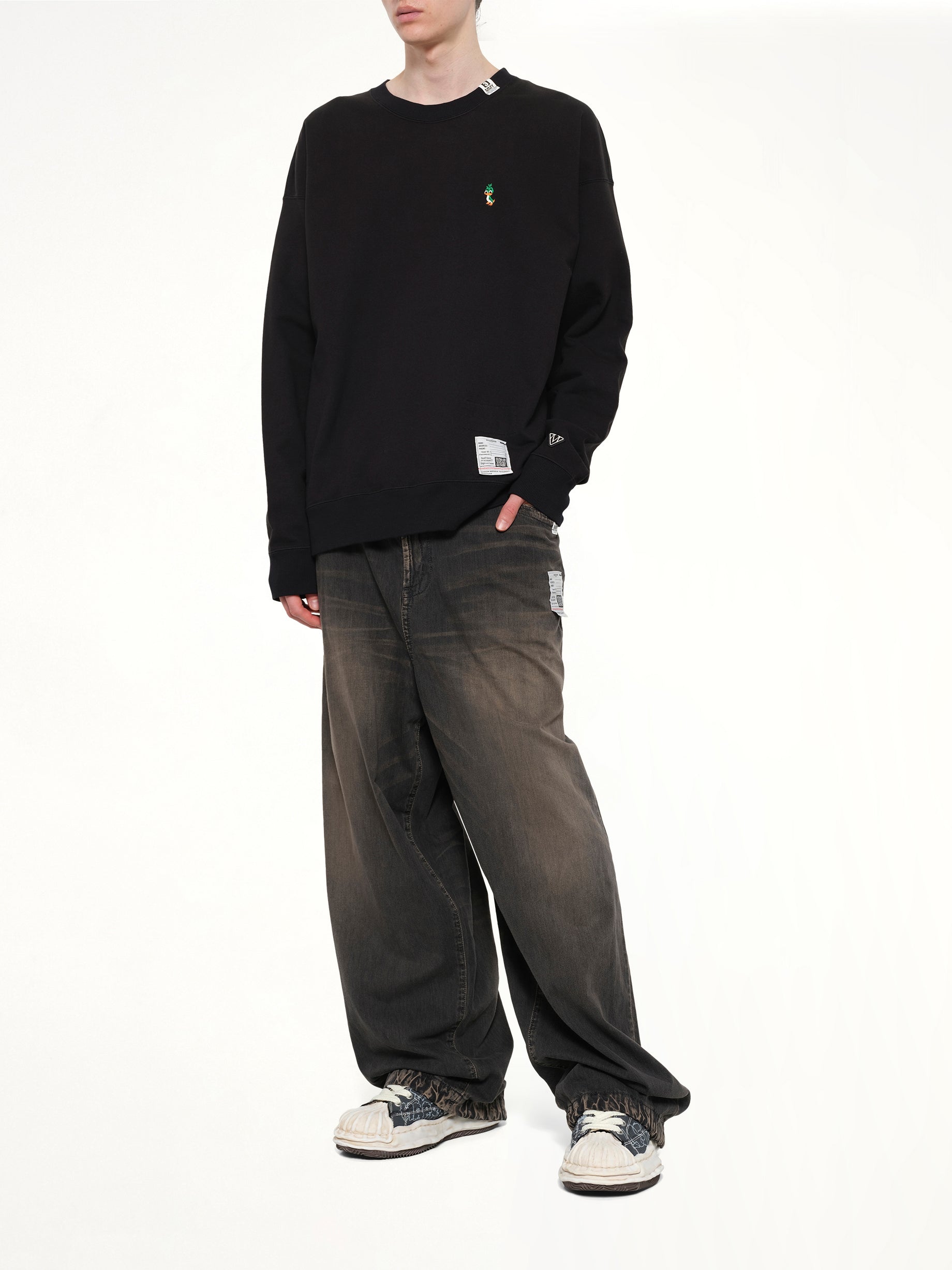 MAISON MIHARA YASUHIRO Leon Embroidery Pullover in Black Full Reference from MARAIS