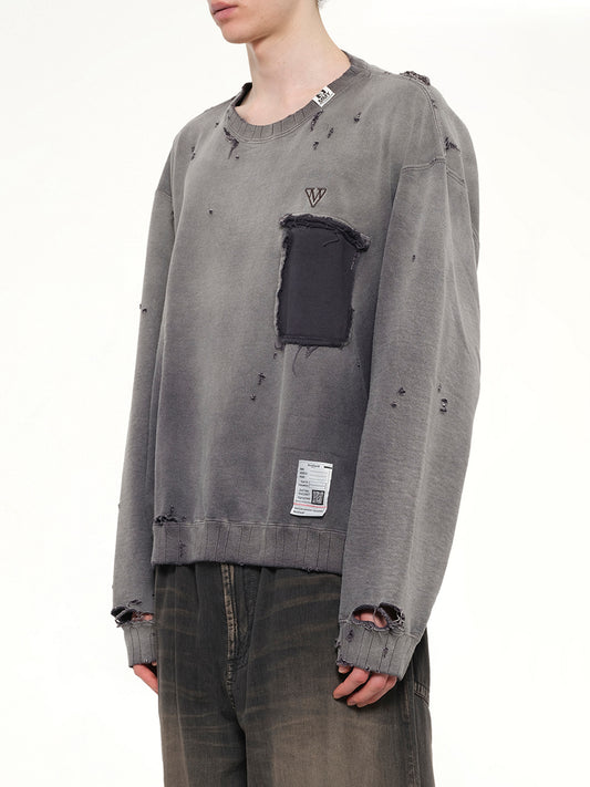 Sun Faded Pullover in Black