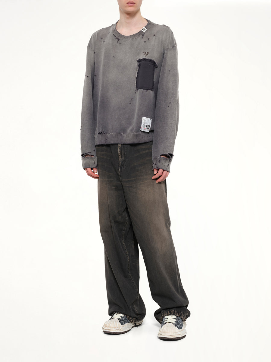 Sun Faded Pullover in Black