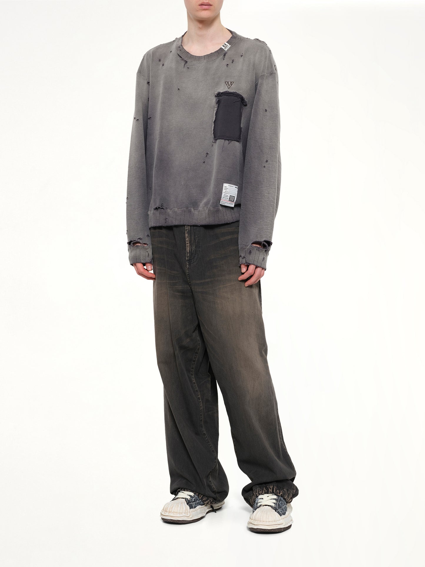 Sun Faded Pullover in Black