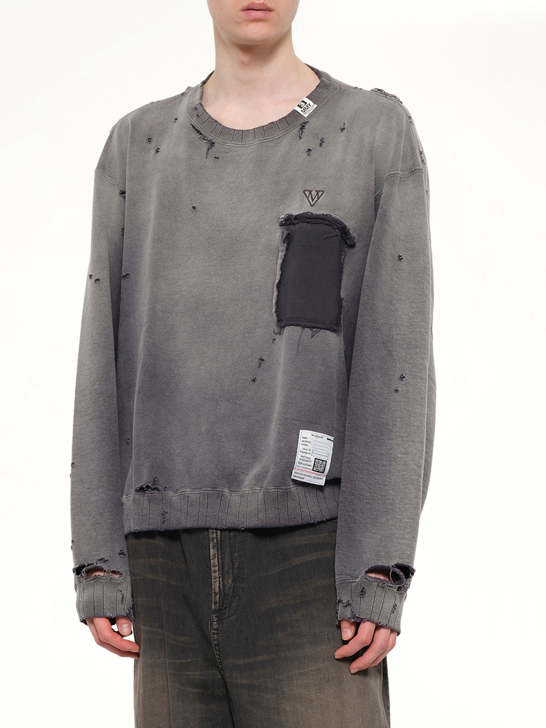 MAISON MIHARA YASUHIRO Sun Faded Pullover in Black Detail Shot from MARAIS