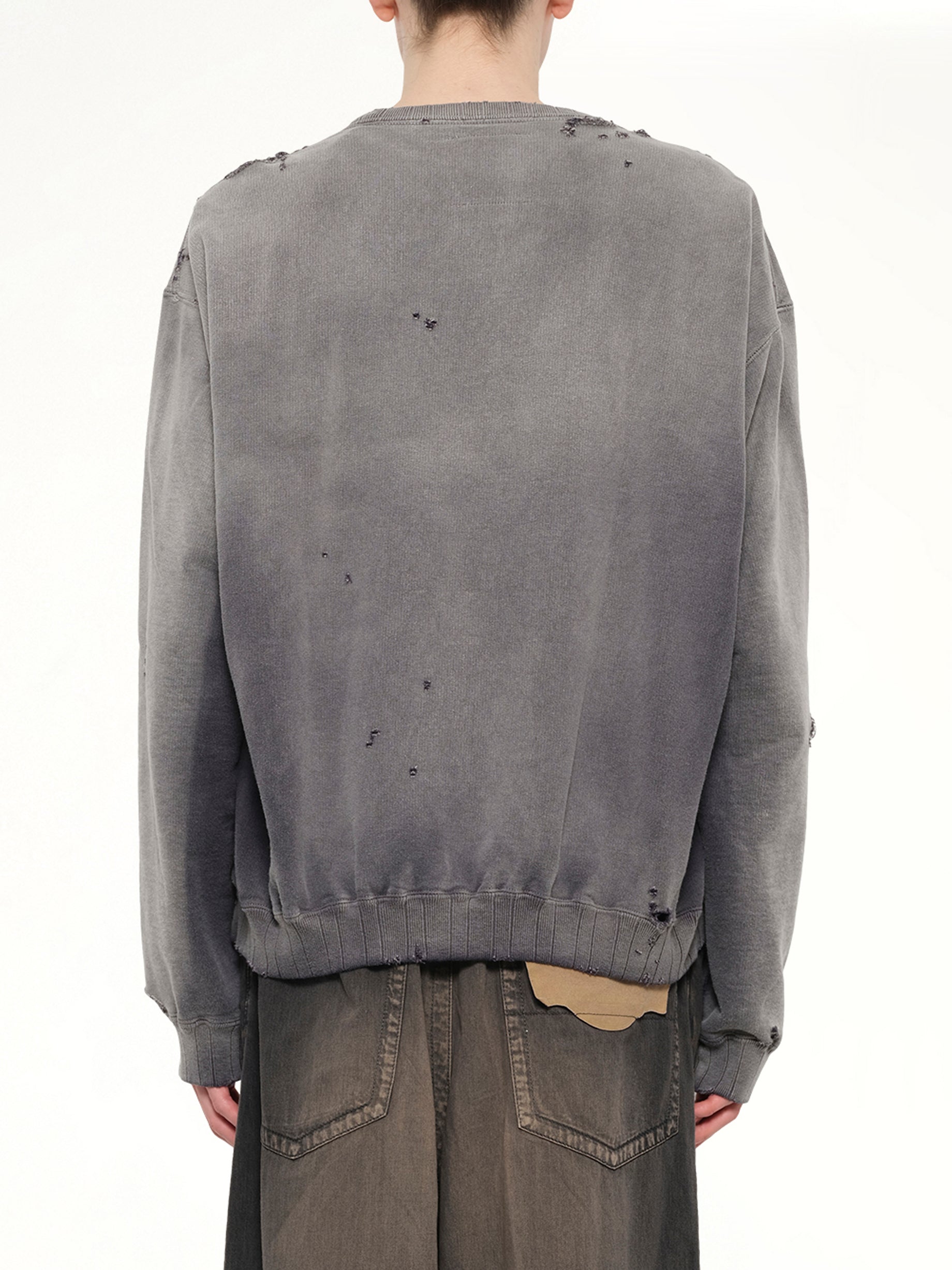 MAISON MIHARA YASUHIRO Sun Faded Pullover in Black Back View from MARAIS