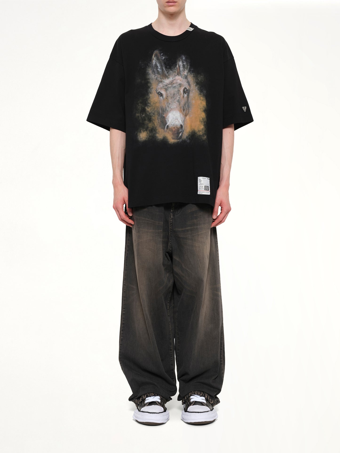 Horse Printed T-Shirt in Black