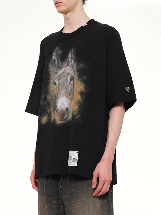 Horse Printed T-Shirt in Black
