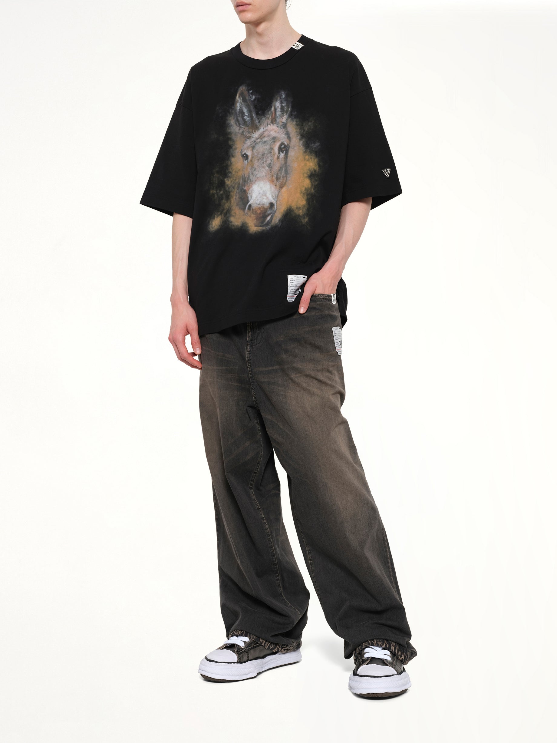 MAISON MIHARA YASUHIRO Horse Printed T-Shirt in Black Full Reference from MARAIS