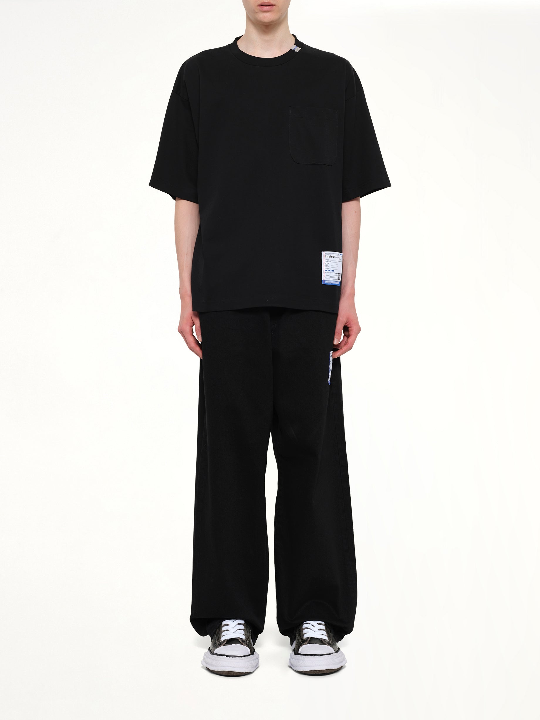 MAISON MIHARA YASUHIRO Instrumental Heavy Weight Pocket T-Shirt in Black Model View from MARAIS