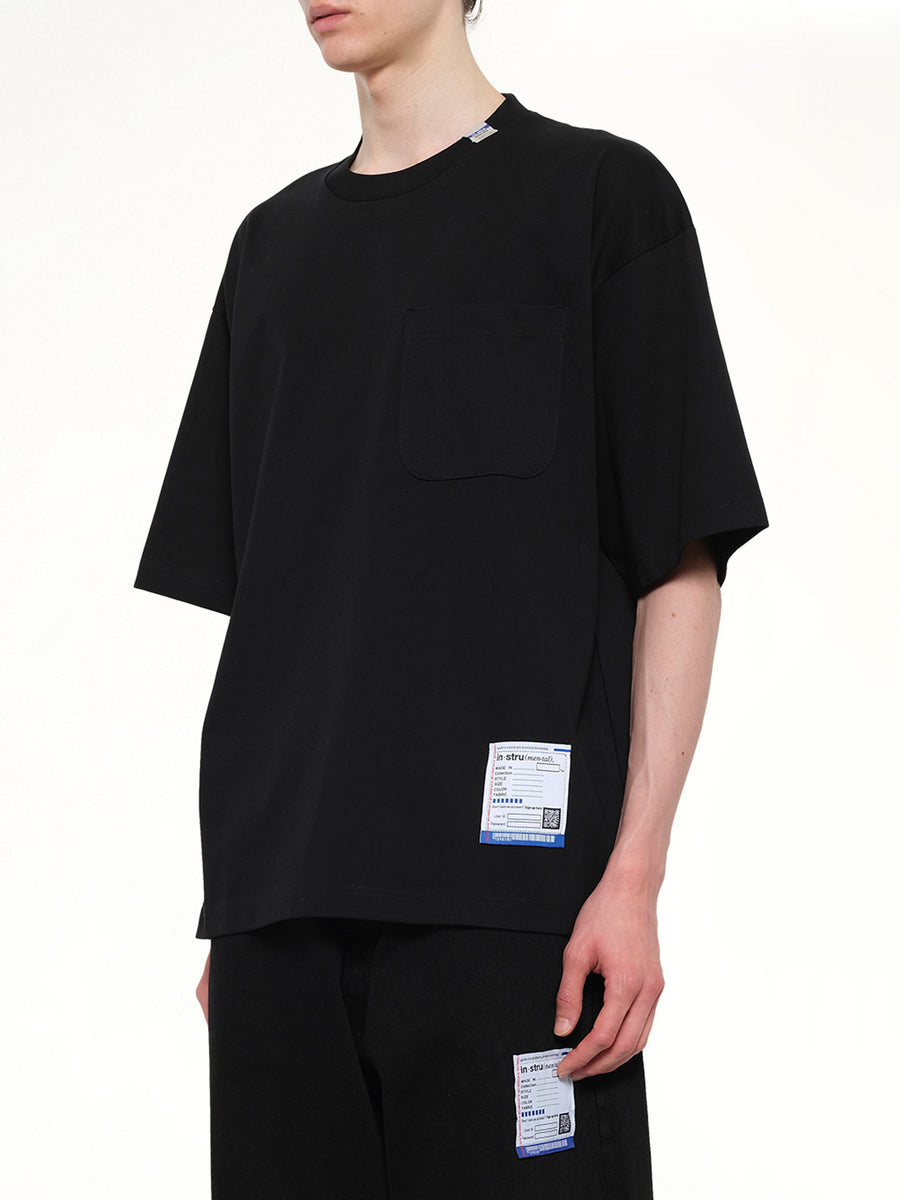 Instrumental Heavy Weight Pocket T-Shirt in Black