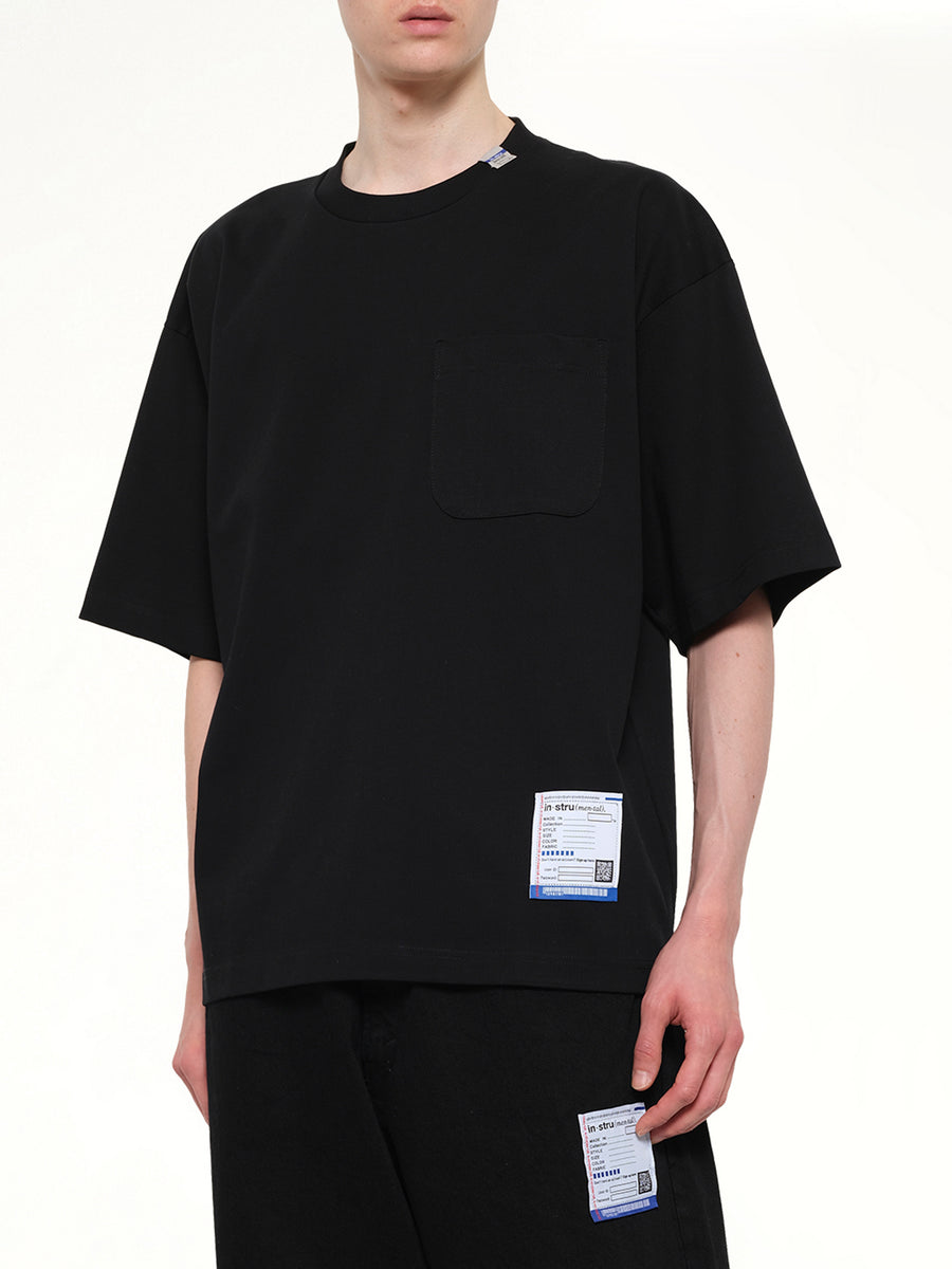Instrumental Heavy Weight Pocket T-Shirt in Black