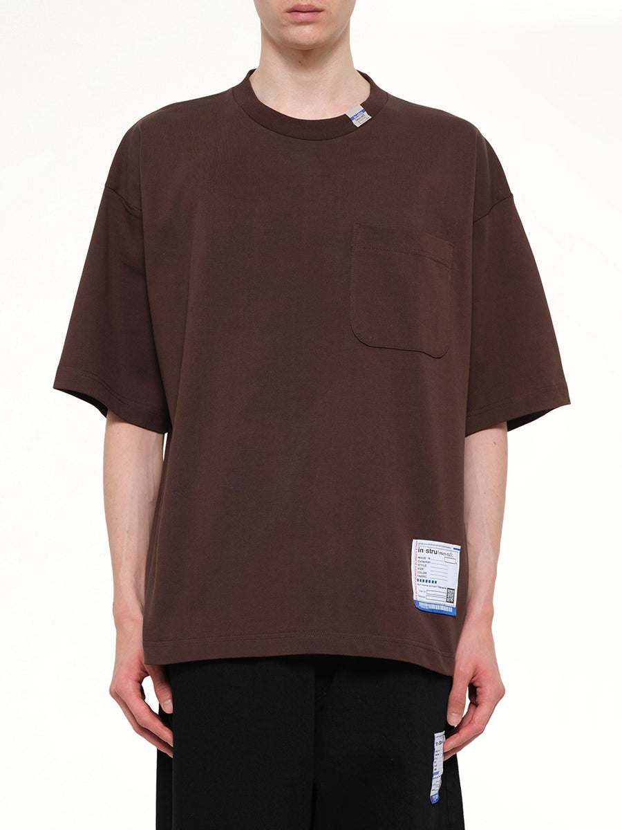 Instrumental Heavy Weight Pocket T-Shirt in Brown