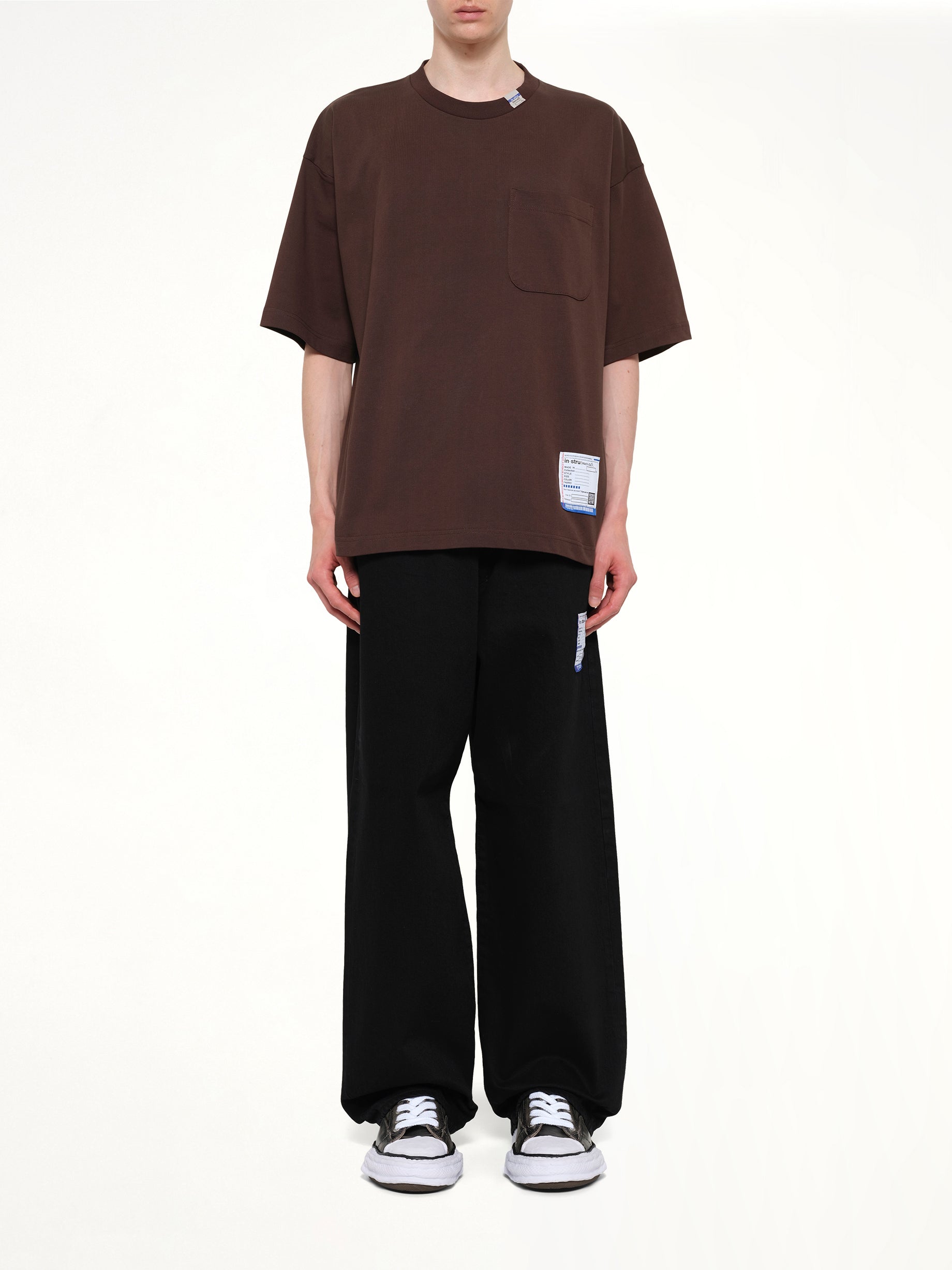 MAISON MIHARA YASUHIRO Instrumental Heavy Weight Pocket T-Shirt in Brown Model View from MARAIS