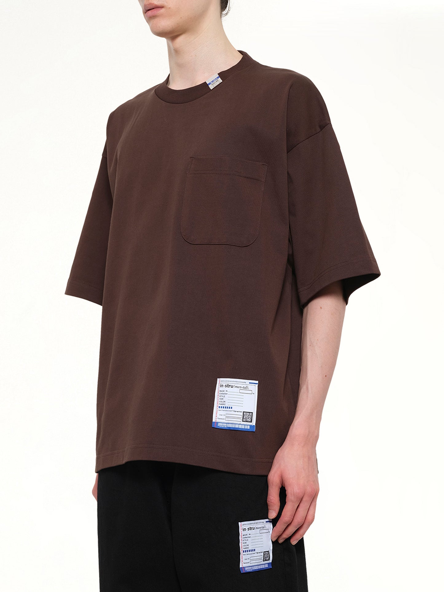 Instrumental Heavy Weight Pocket T-Shirt in Brown