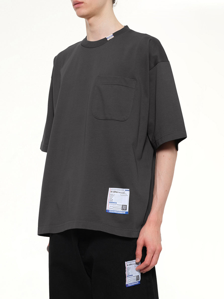 Instrumental Heavy Weight Pocket T-Shirt in Dark Gray