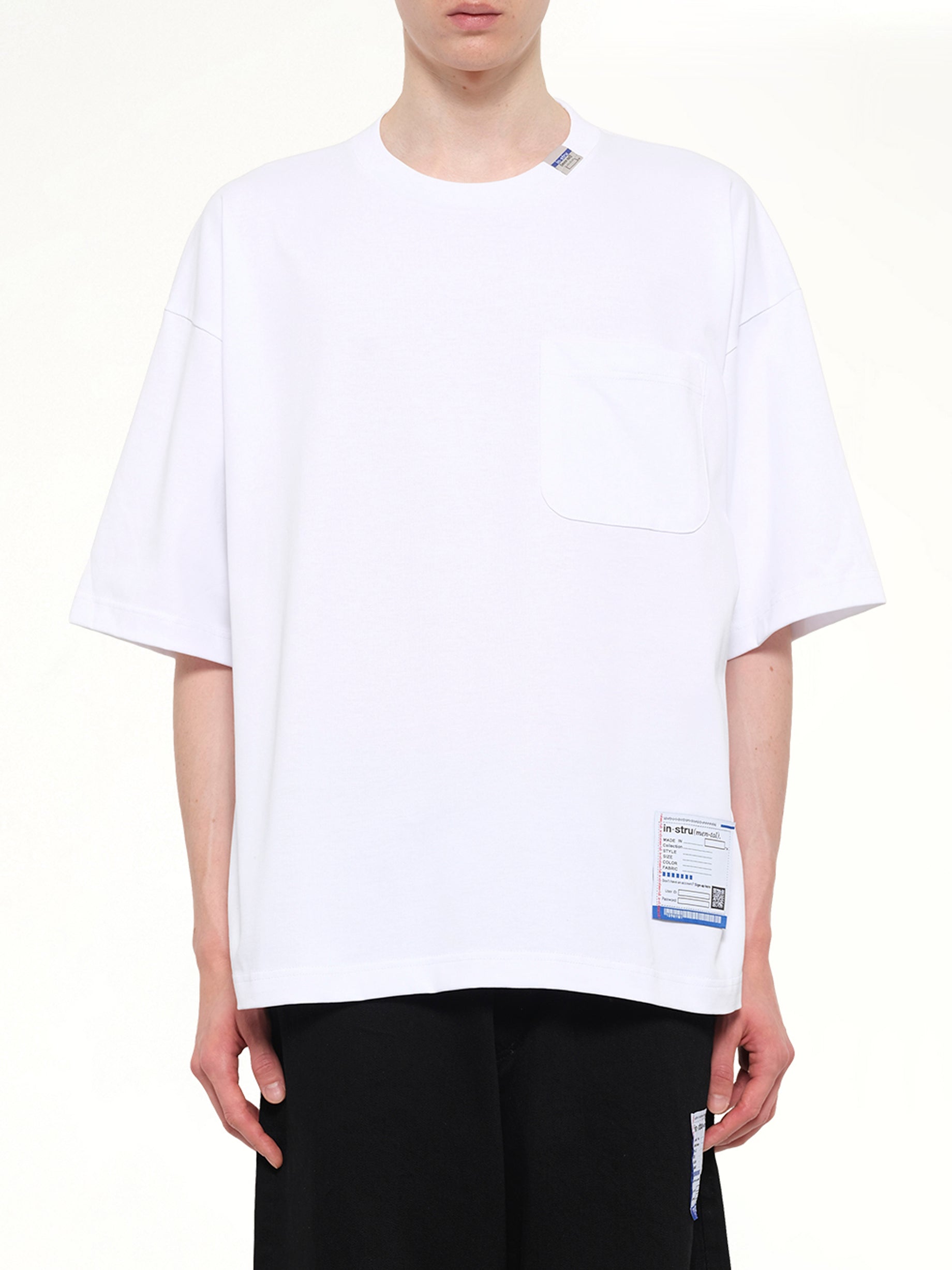 MAISON MIHARA YASUHIRO Instrumental Heavy Weight Pocket T-Shirt in White Front View from MARAIS