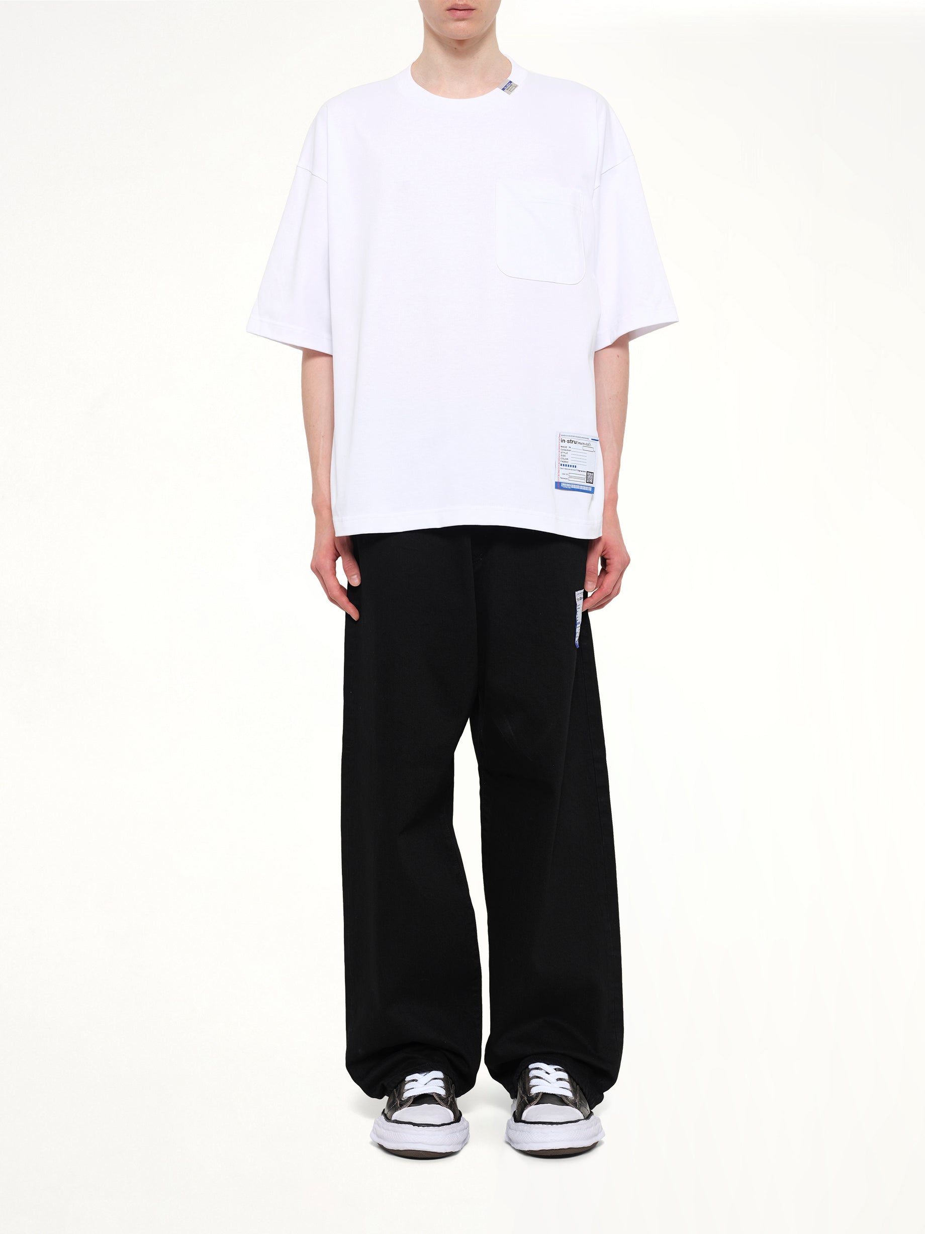 MAISON MIHARA YASUHIRO Instrumental Heavy Weight Pocket T-Shirt in White Model View from MARAIS