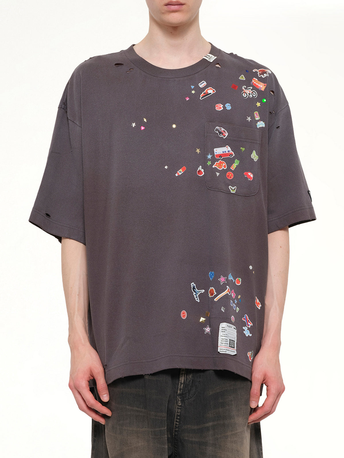 Kids Sticker T-Shirt in Black