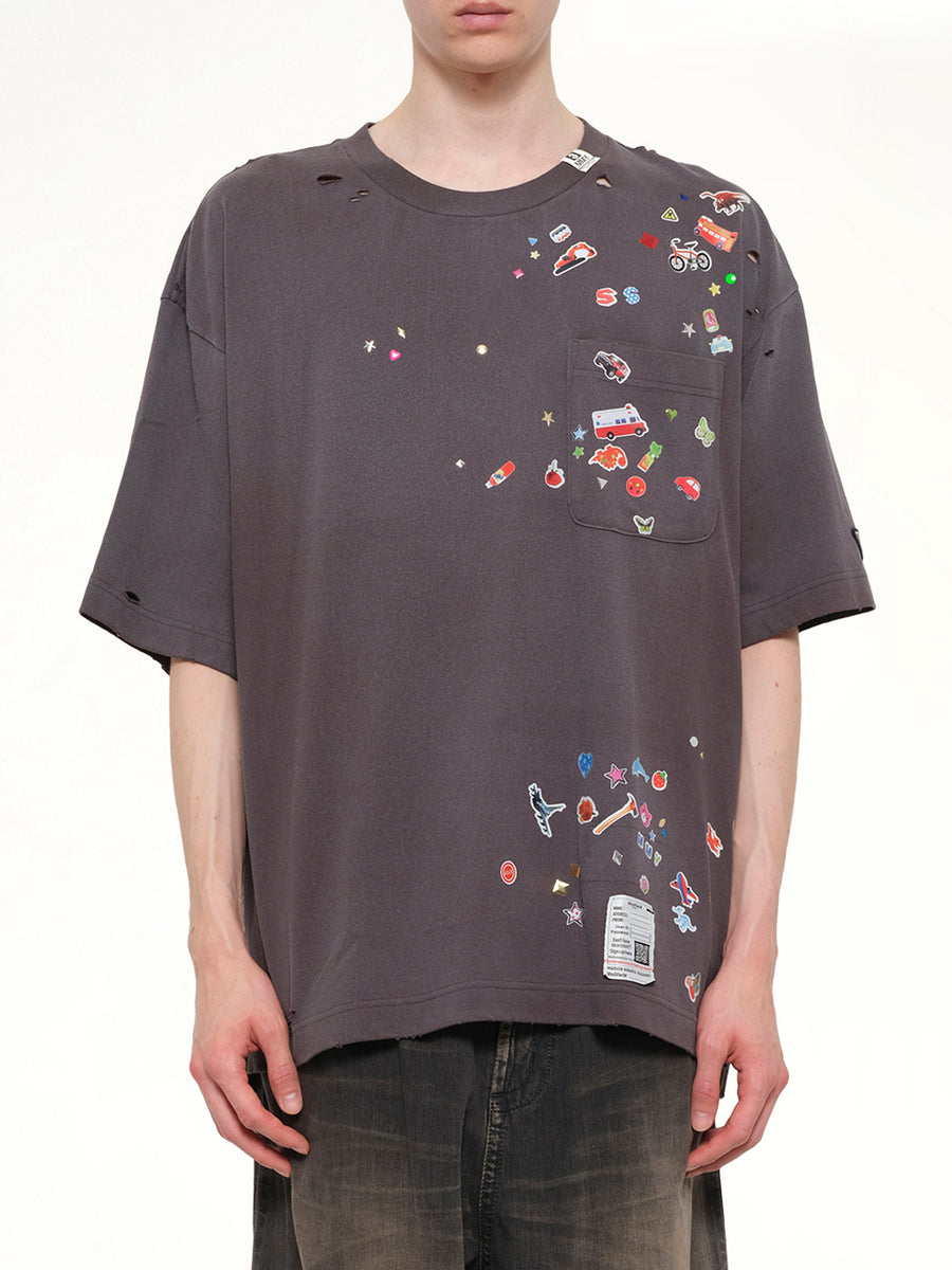 Kids Sticker T-Shirt in Black