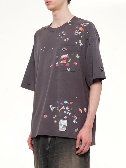 Kids Sticker T-Shirt in Black