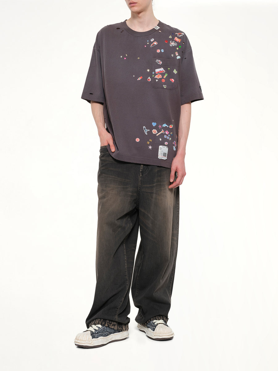 Kids Sticker T-Shirt in Black