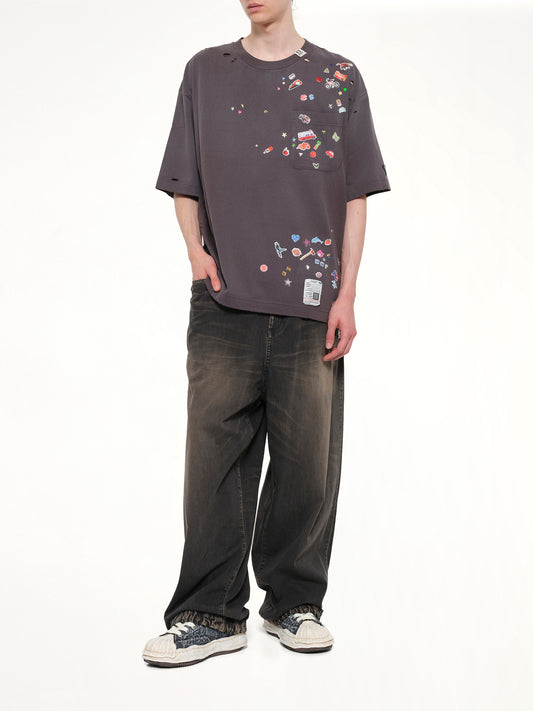 Kids Sticker T-Shirt in Black