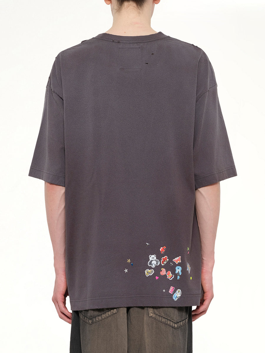 Kids Sticker T-Shirt in Black