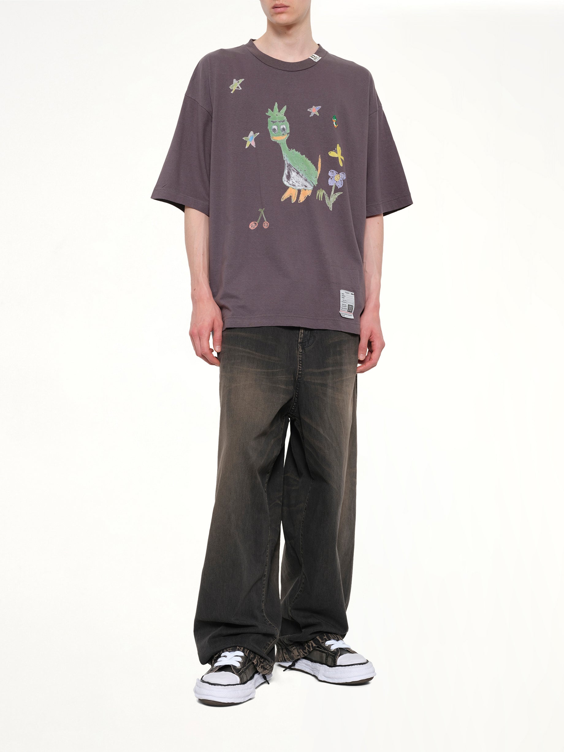MAISON MIHARA YASUHIRO Leon Kids Doodle T-Shirt in Black Full Reference from MARAIS