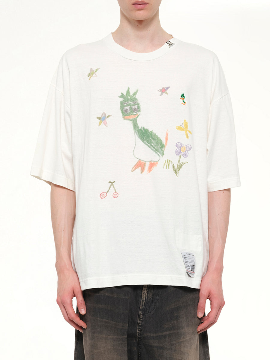 Leon Kids Doodle T-Shirt in White