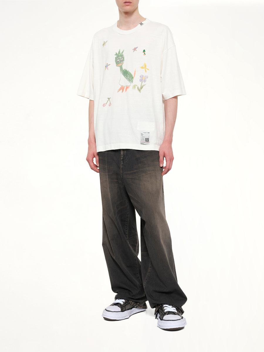 Leon Kids Doodle T-Shirt in White