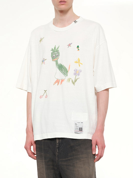 Leon Kids Doodle T-Shirt in White