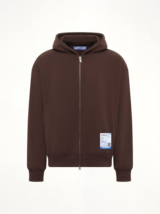 Instrumental Heavy Weight Zip Hoodie in Brown