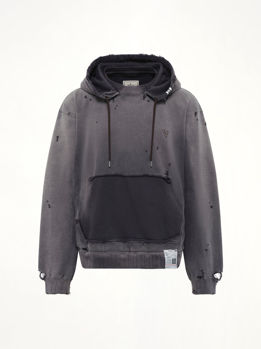 Sun Faded Hoodie in Black