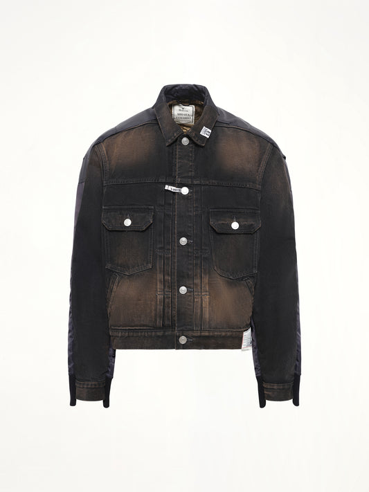 Combined Denim MA-1 Blouson in Black