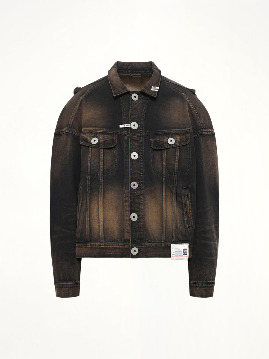 Back Vest Denim Blouson in Black