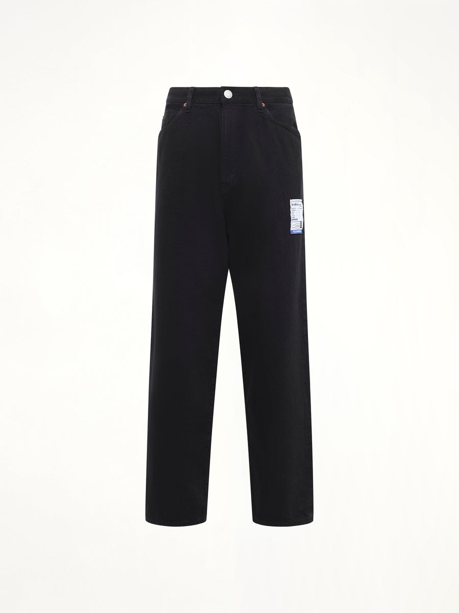 Instrumental One Washed Selvage Denim Baggy Pants in Black