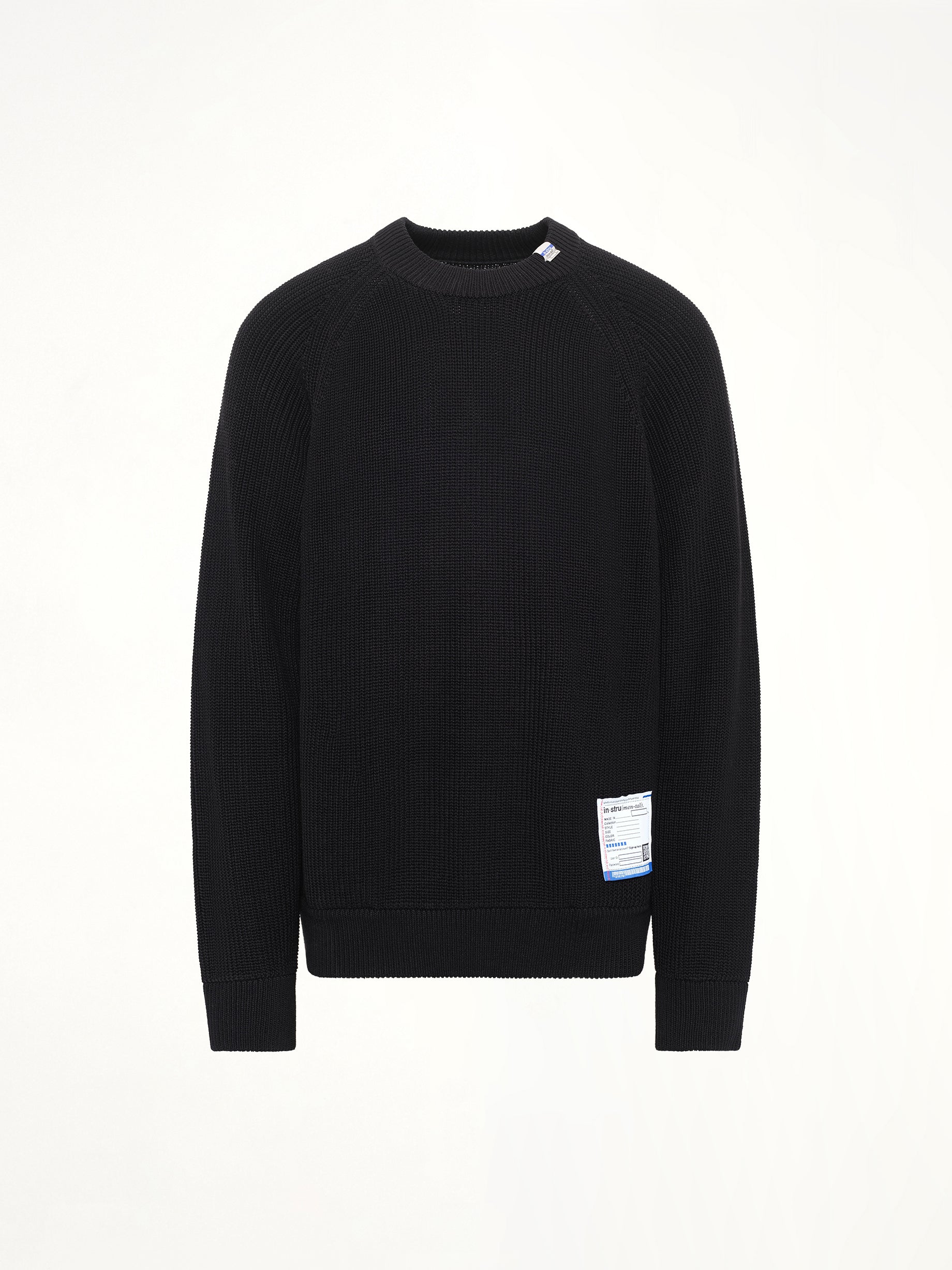 MAISON MIHARA YASUHIRO Instrumental High Density Knit Pullover in Black Product Photo from MARAIS