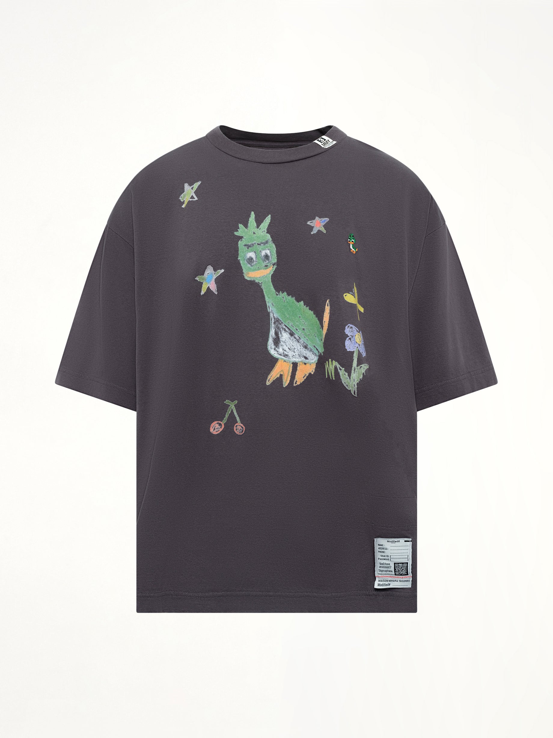 MAISON MIHARA YASUHIRO Leon Kids Doodle T-Shirt in Black Product Photo from MARAIS