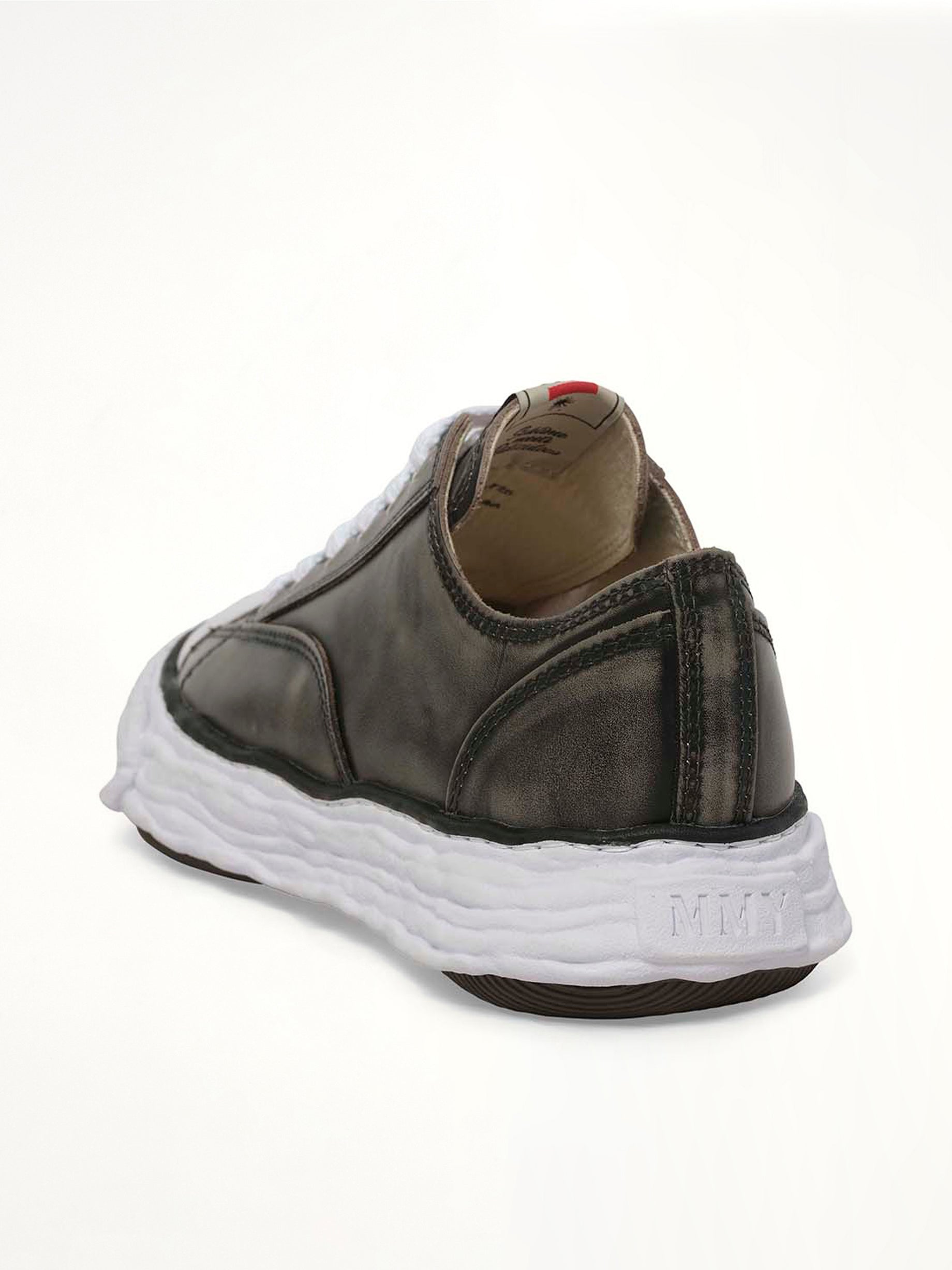 MAISON MIHARA YASUHIRO Peterson 23 OG Vintage Leather Sneaker in Black Back View from MARAIS