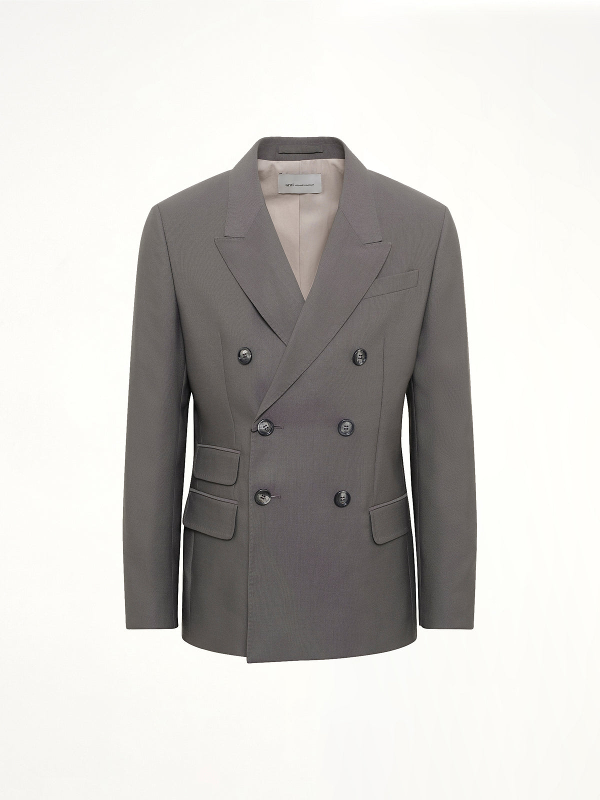 Straight Double Breasted Jacket in Carbon